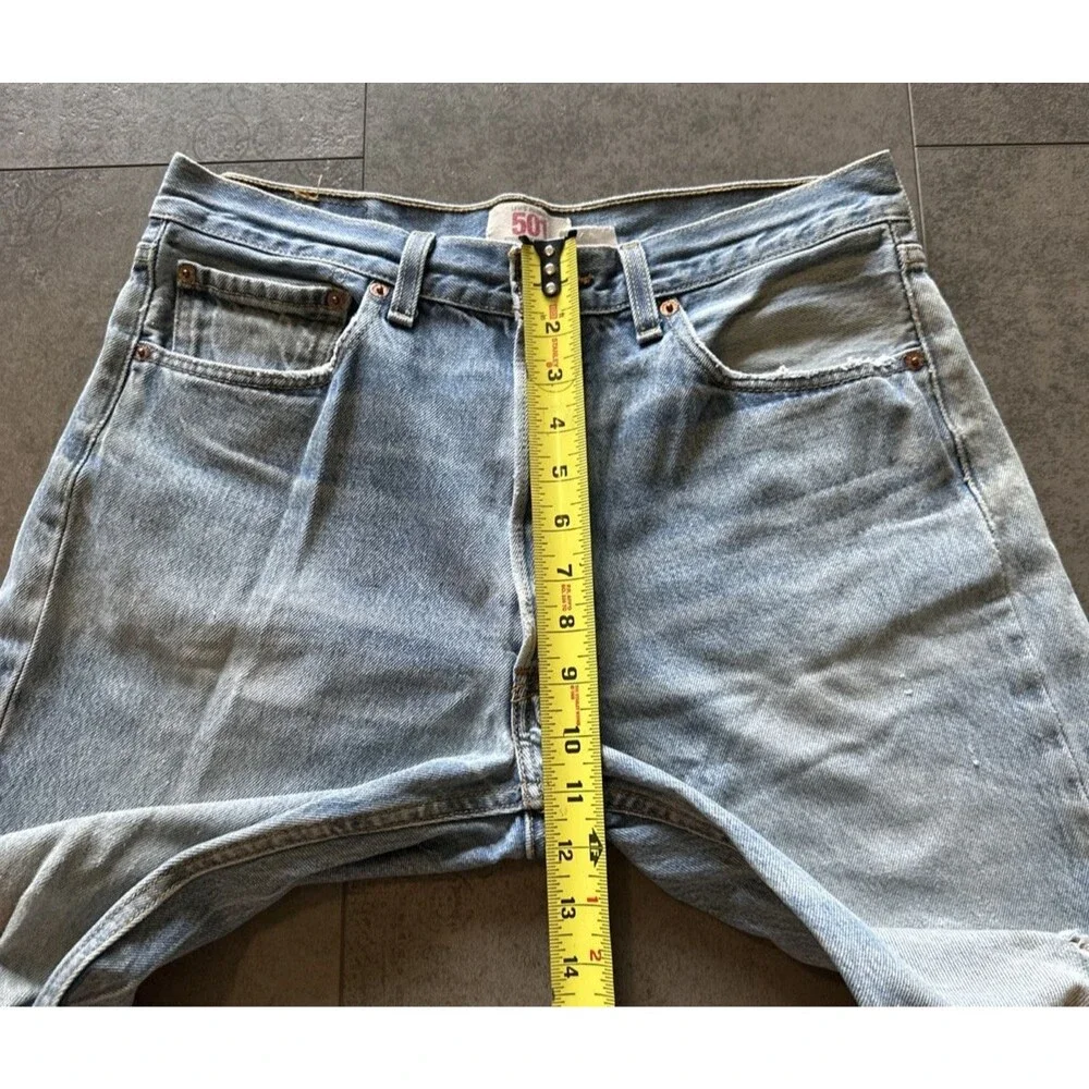 Levi's 501 jeans button fly 34x34 *shrunk* 33x29 distressed grunge normcore